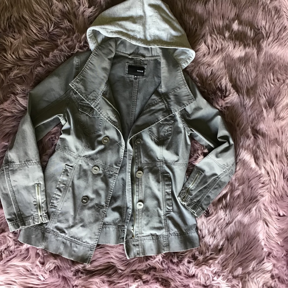Hurley grey hooded coat
